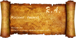 Rainer Amand névjegykártya